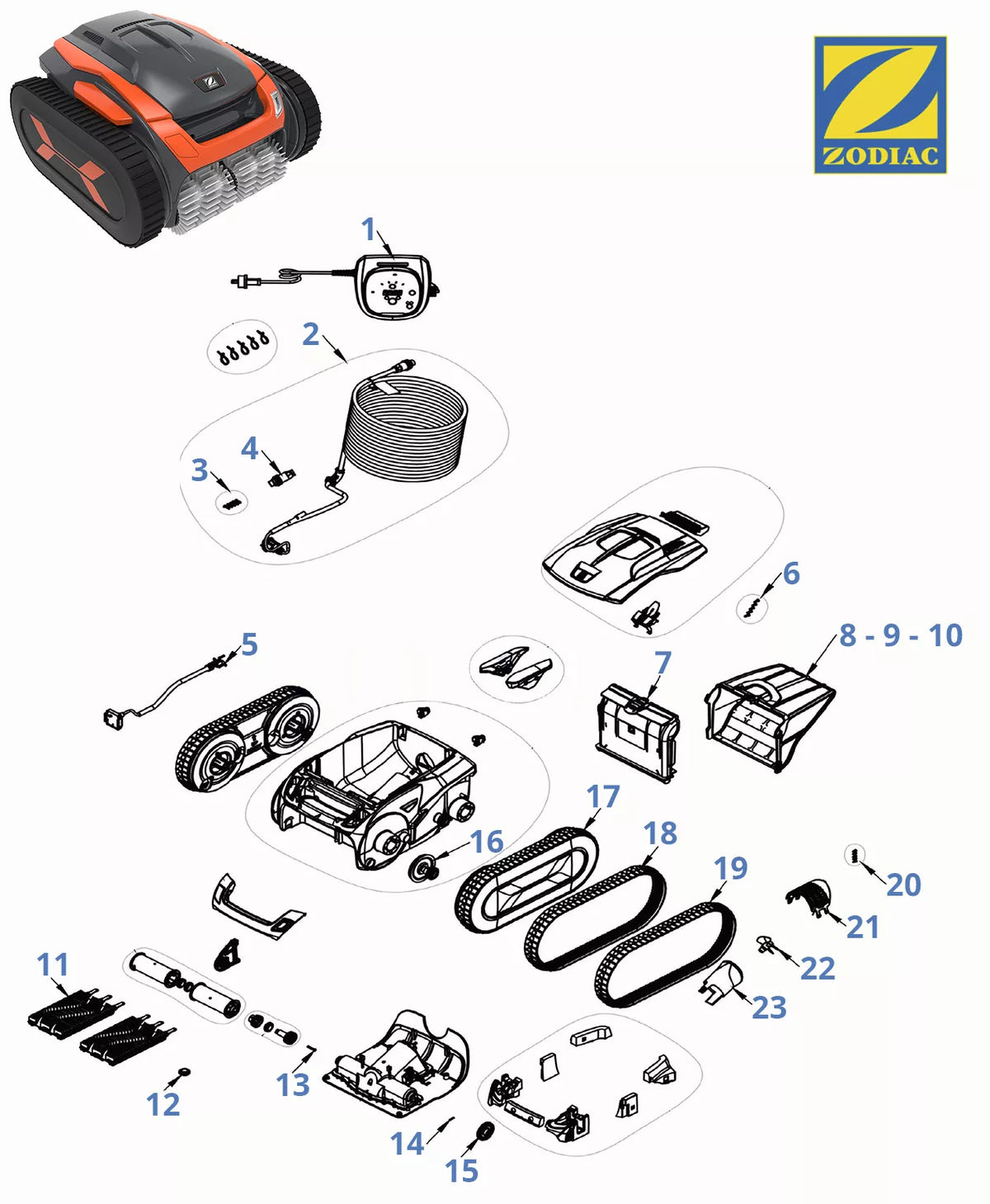 Recambios Zodiac Vortrax TRX 7700 iQ