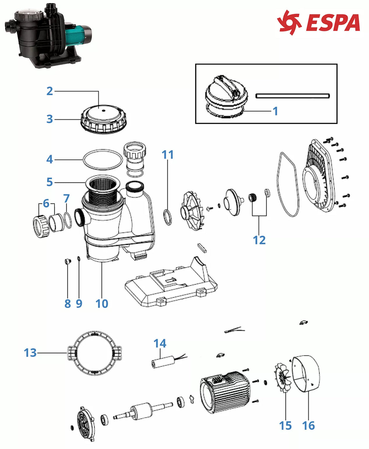 Spare parts ESPA Tifon pump