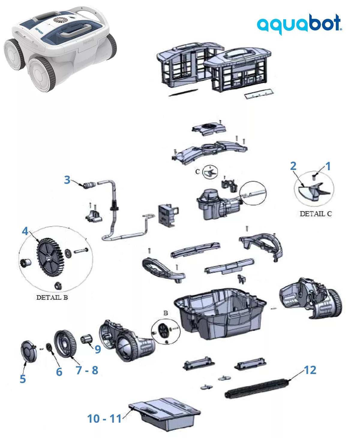 Recambios Aquabot SP100