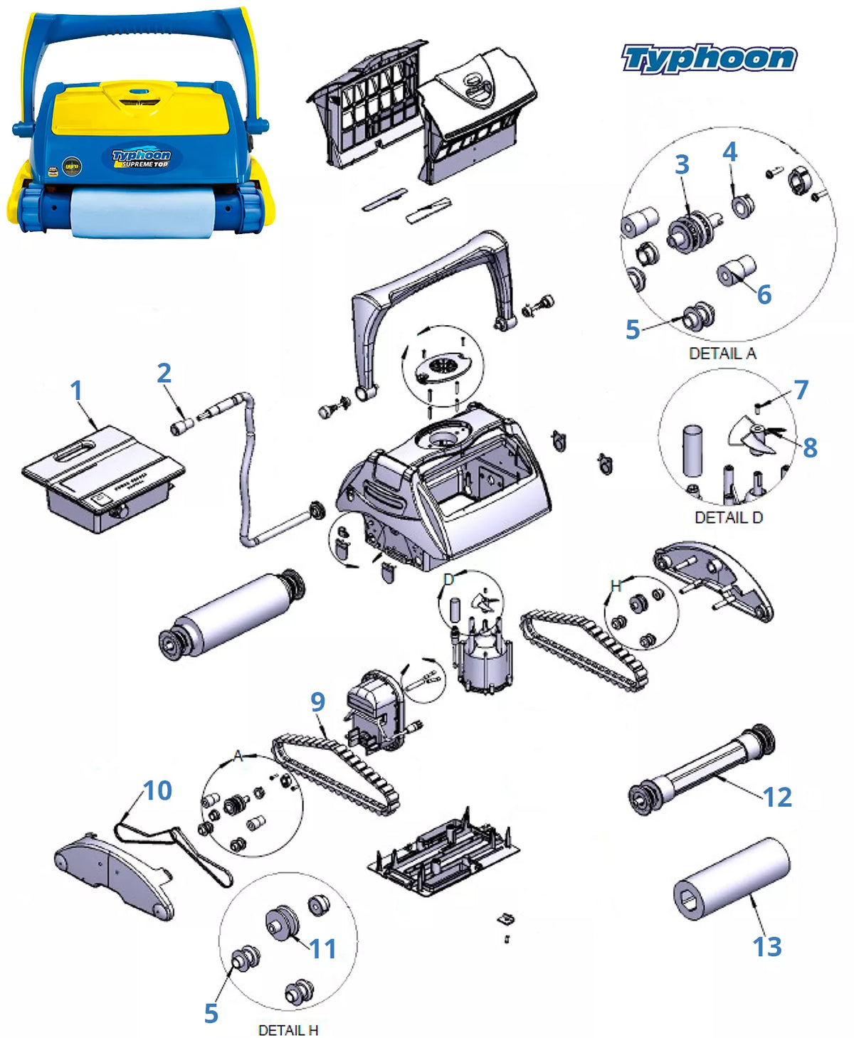 Recambios Typhoon Supreme Top