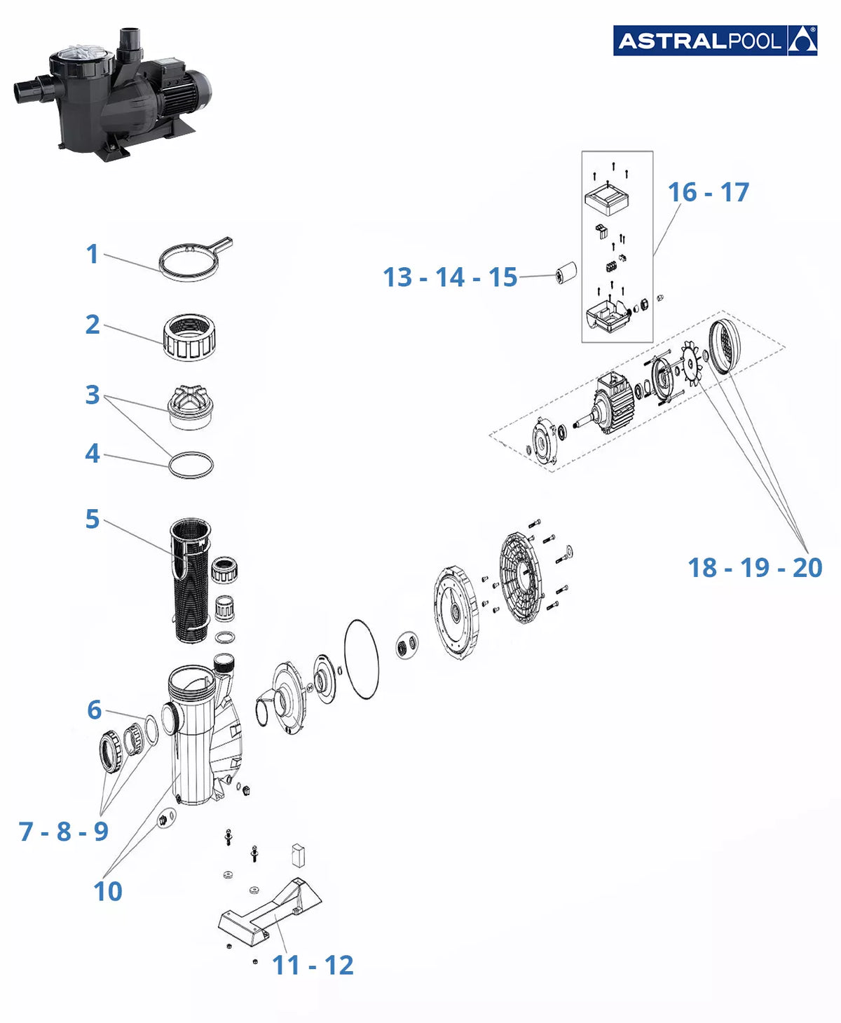 Ersatzteile Pumpe Astralpool Victoria Plus