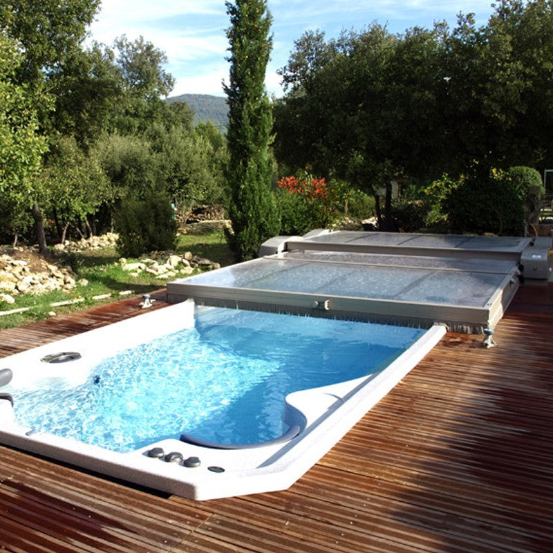 Cubierta extraplana para piscina modelo 6 de 8 x 4 motorizada