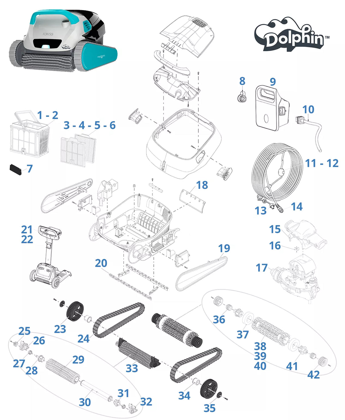 Recambios para Dolphin Fon 50i