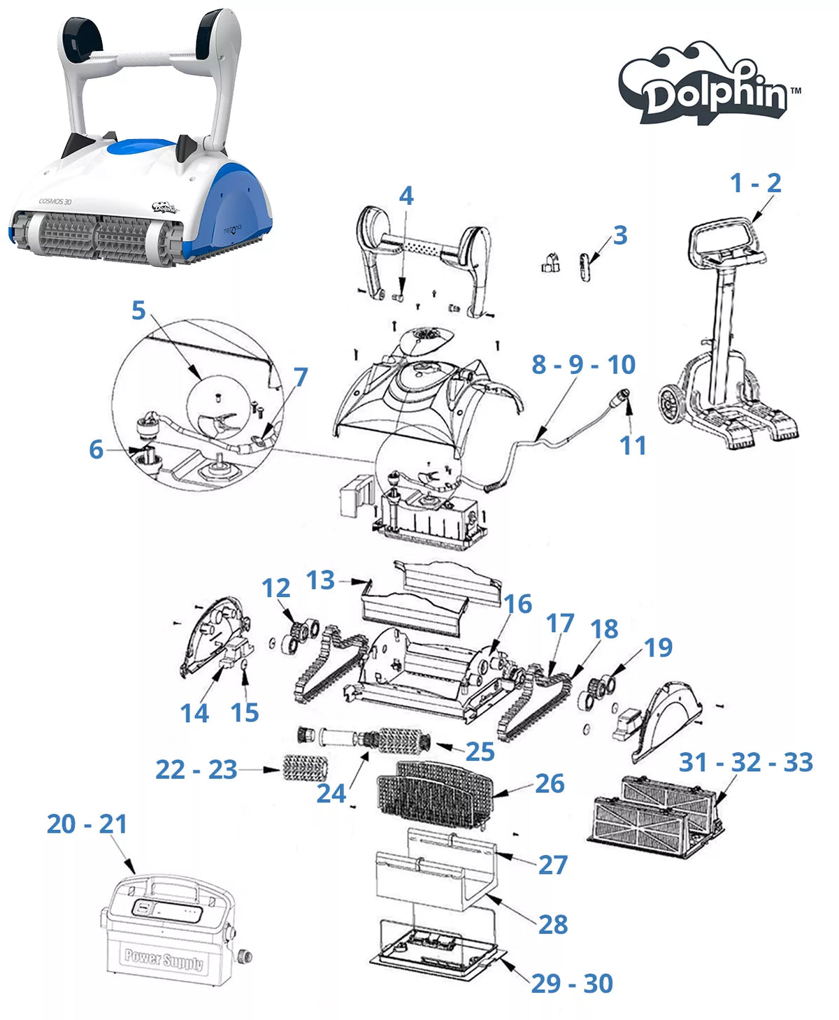 Recambios para Dolphin Cosmos 30