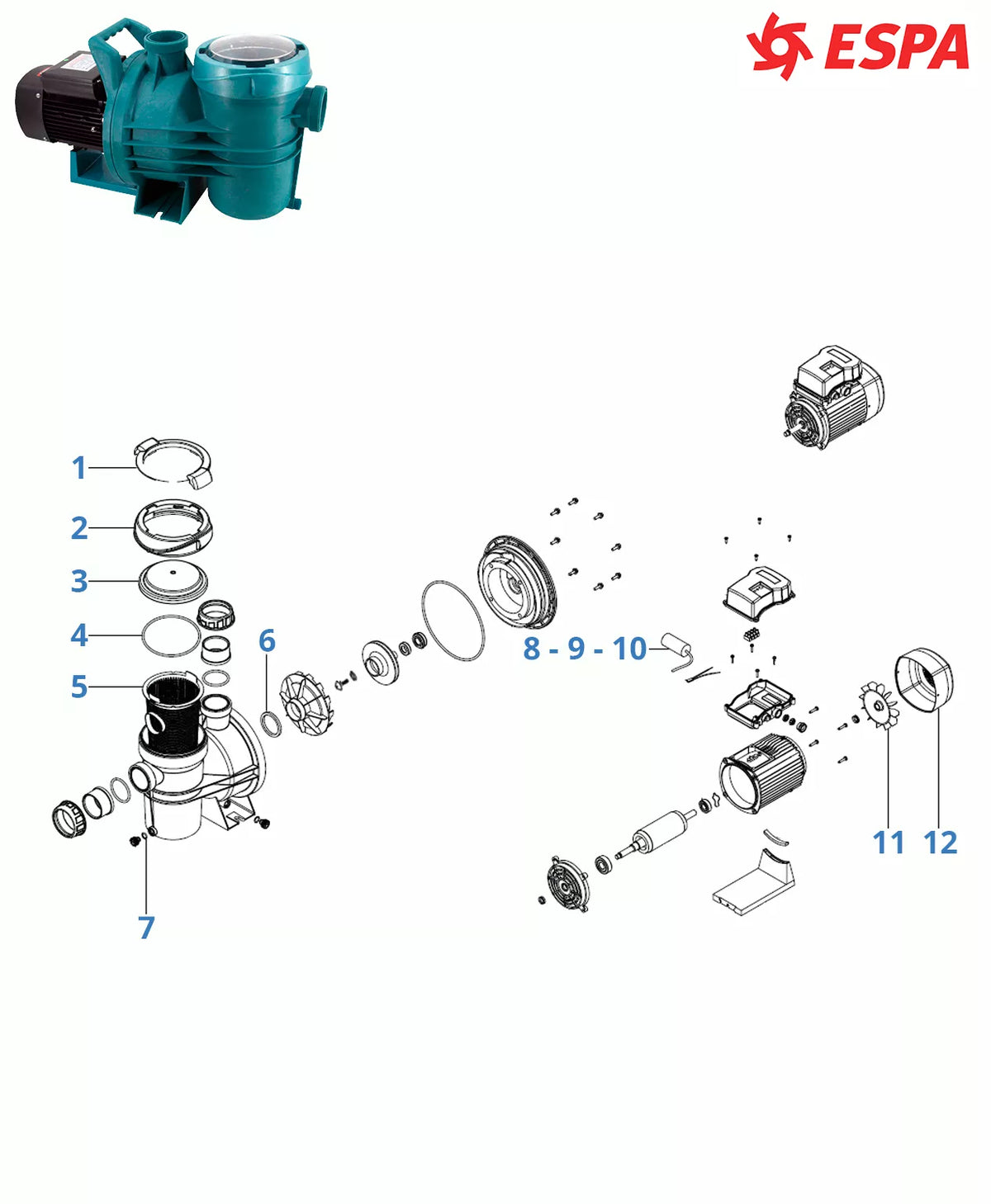 Recambios bomba ESPA Blaumar S2