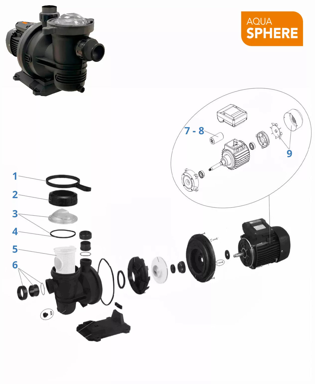 Recambios bomba Aquasphere SSP 75/100/150