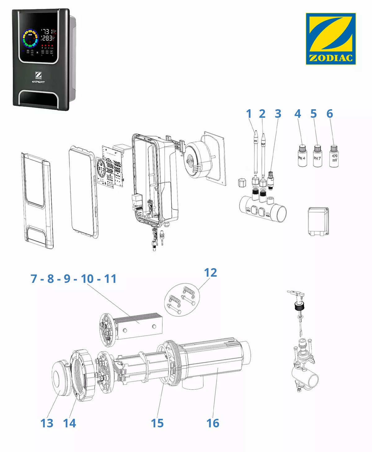 Recambios clorador Zodiac eXPERT
