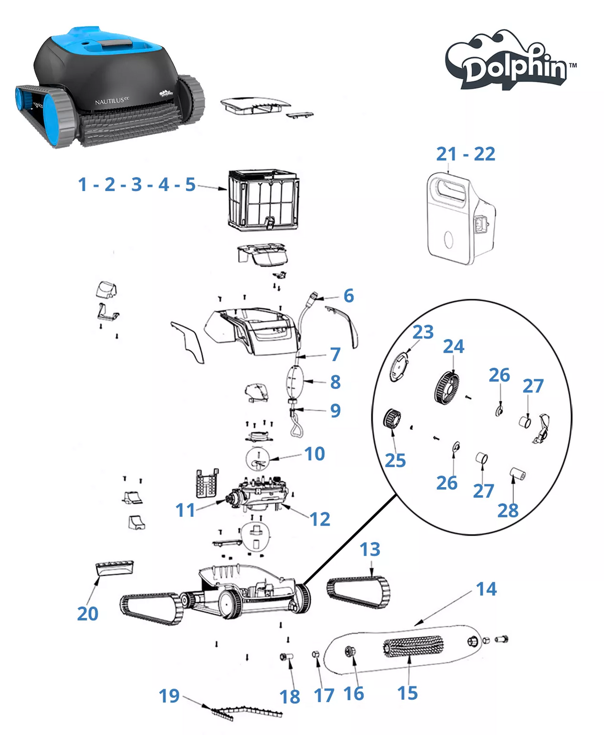 Recambios para Dolphin Nautilus CC