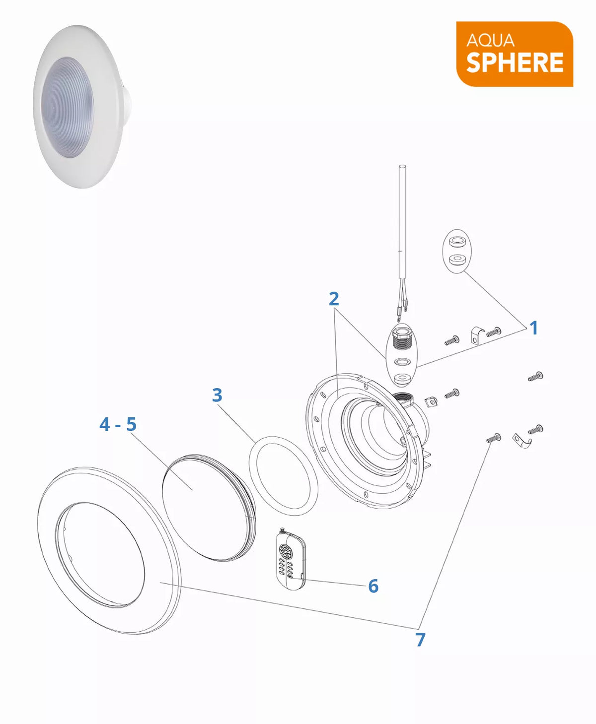 Recambios foco nicho Aquasphere 71741-71742