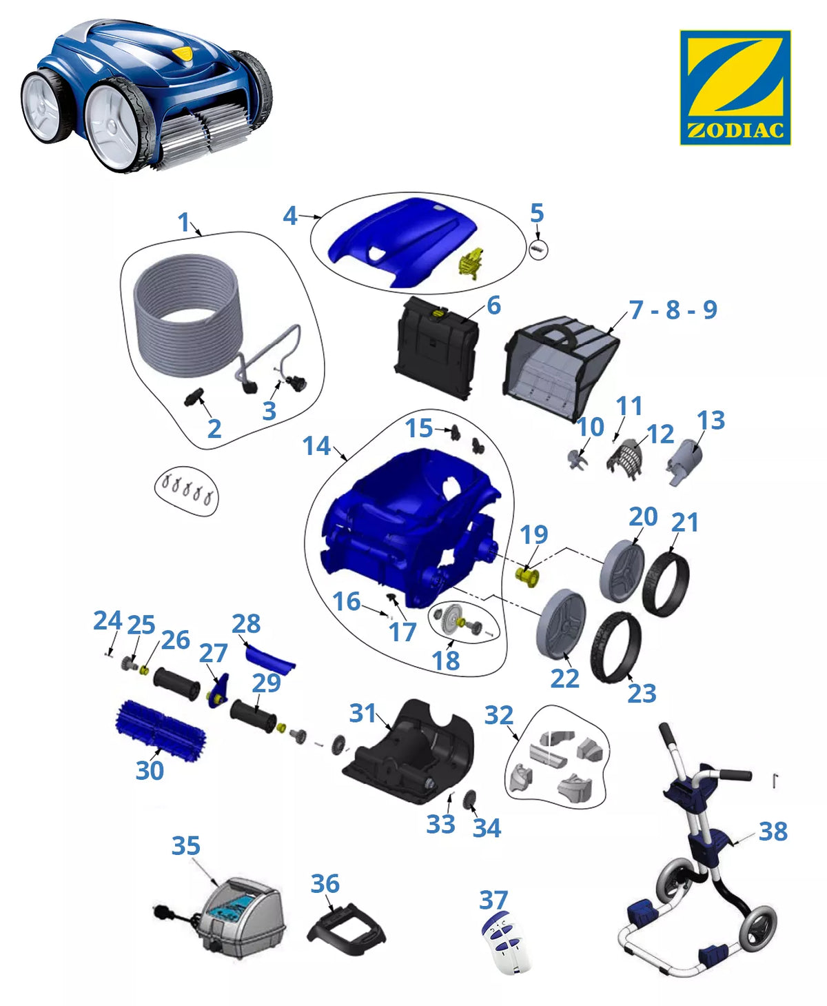 Recambios Zodiac Vortex 4