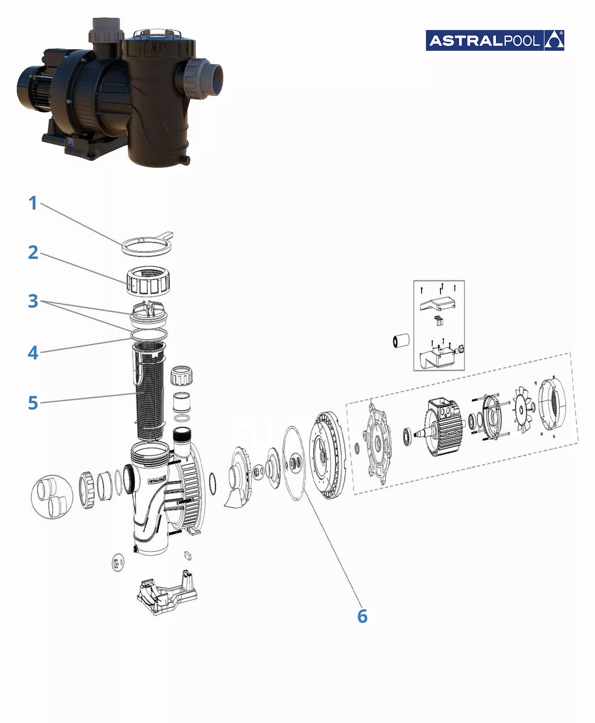 Recambios bomba Astralpool Verdon