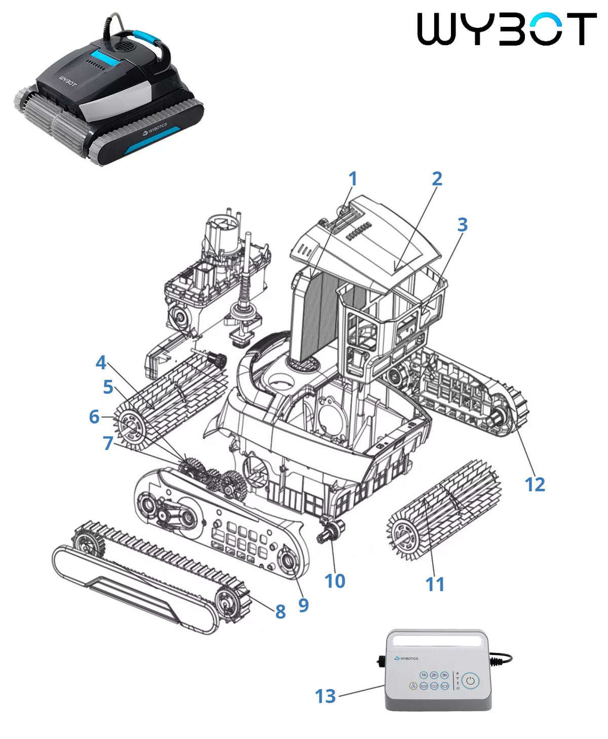 Recambios Wybot E-Tron C20 W3092
