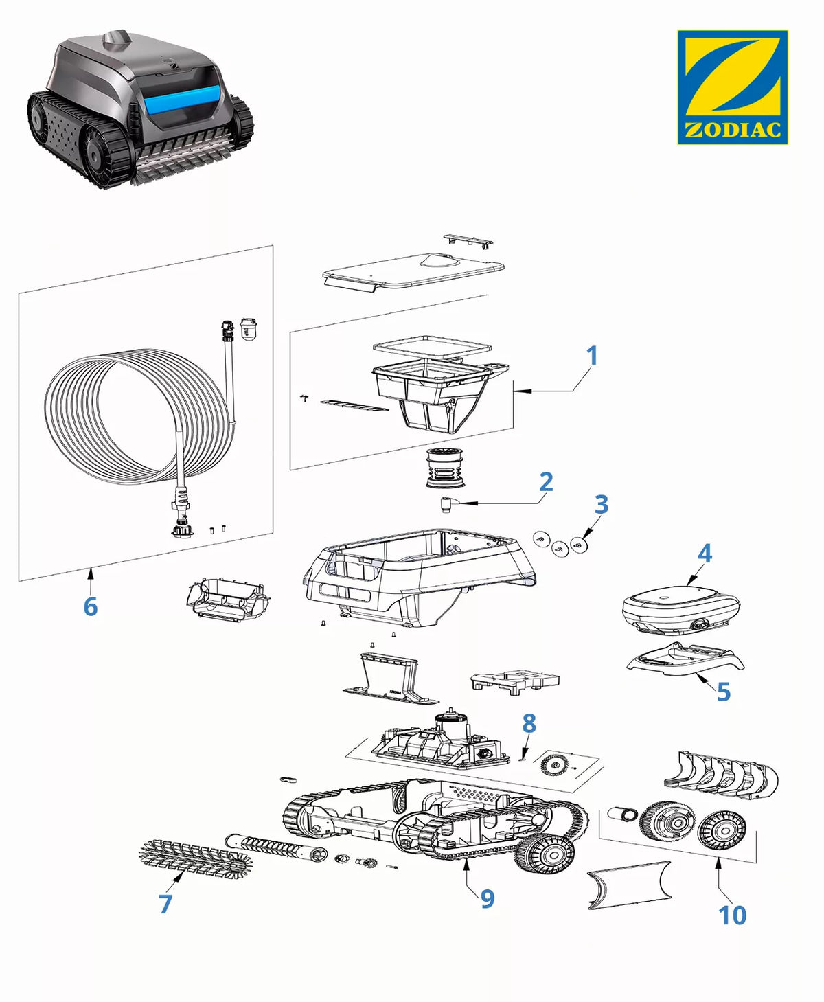 Recambios Zodiac Sweepy SWY 3500