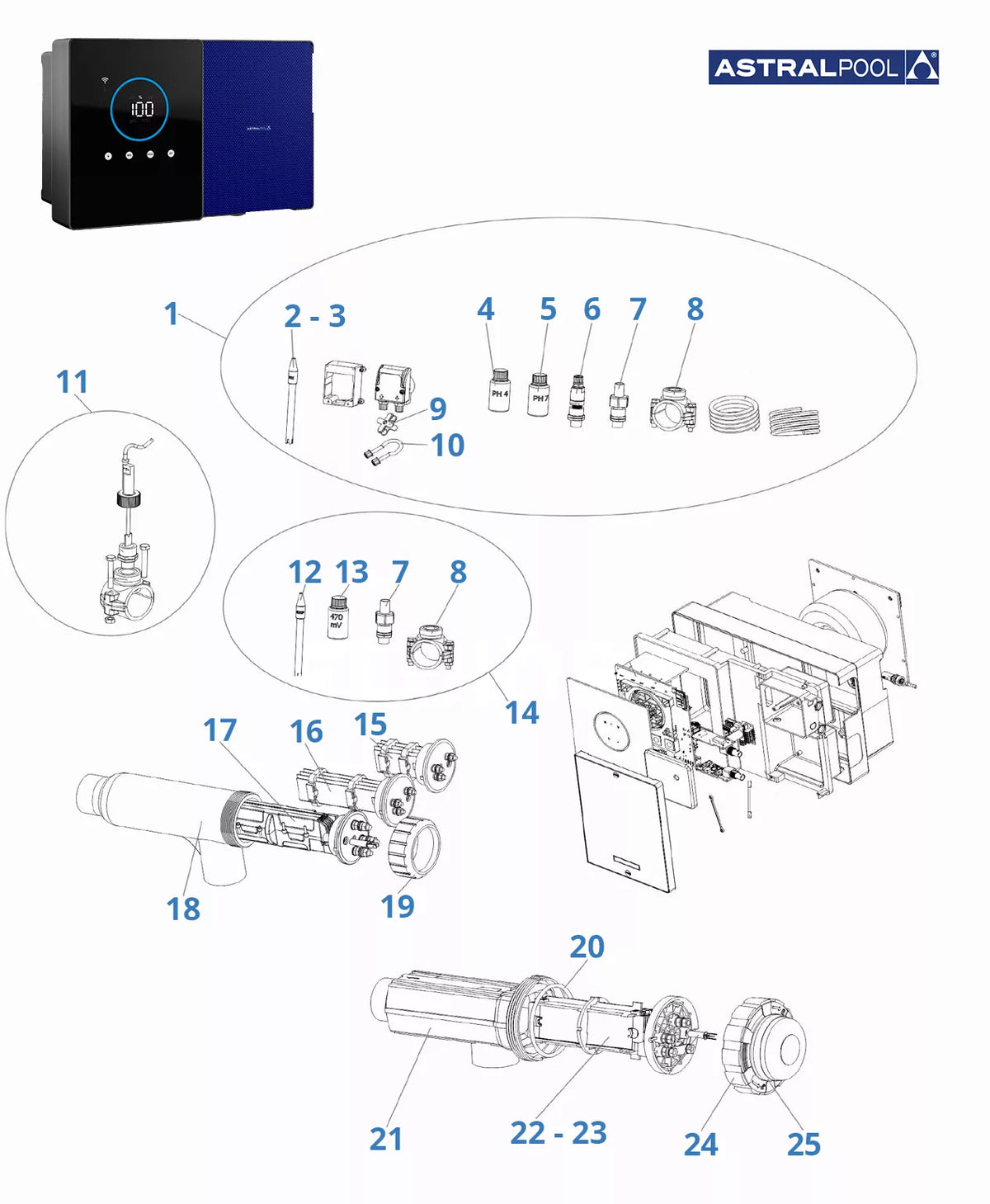 Recambios clorador Astralpool Clear Connect