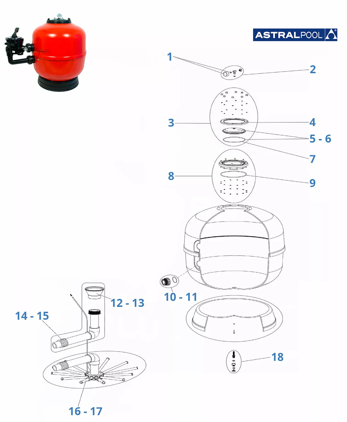 Recambios filtro Astralpool Star Plus