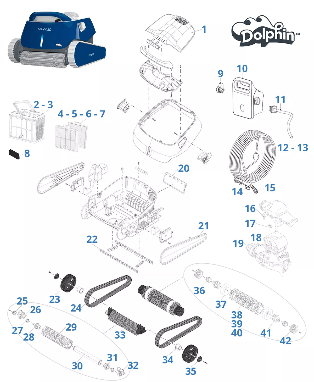 Recambios para Dolphin Mark 30