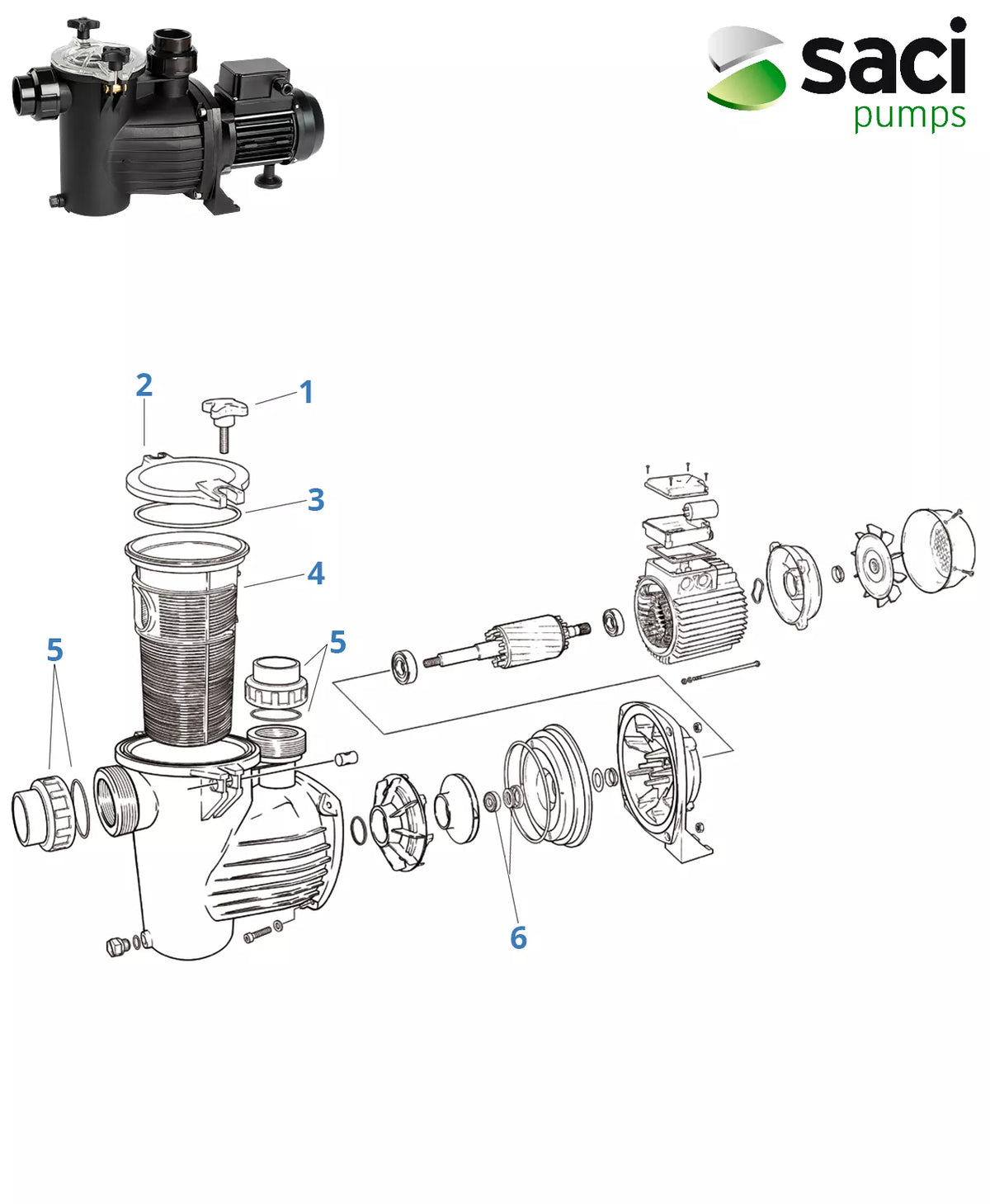 Recambios bomba Saci Optima