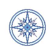 Dibujo gresite Rosa azul y blanca