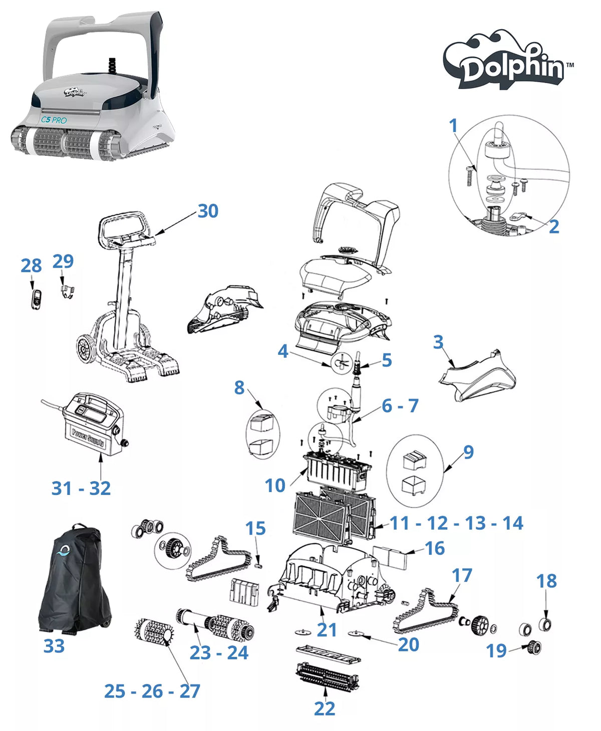 Recambios para Dolphin C5 Pro