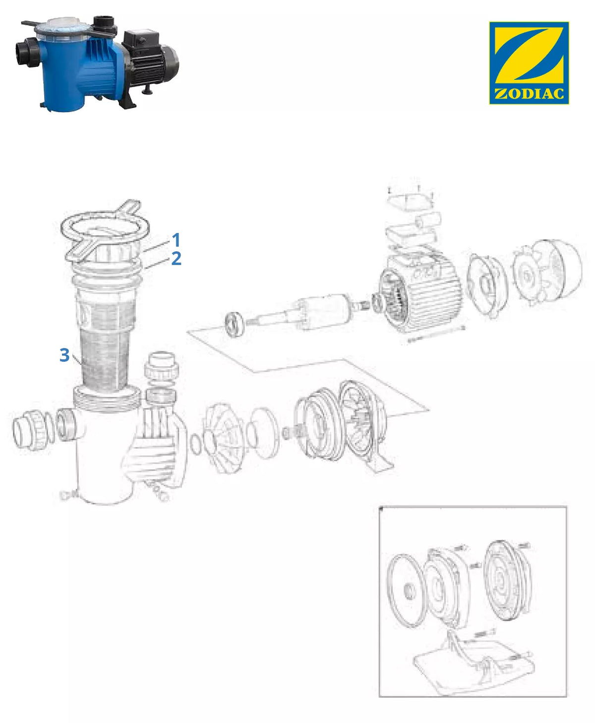 Recambios bomba Zodiac Redflo