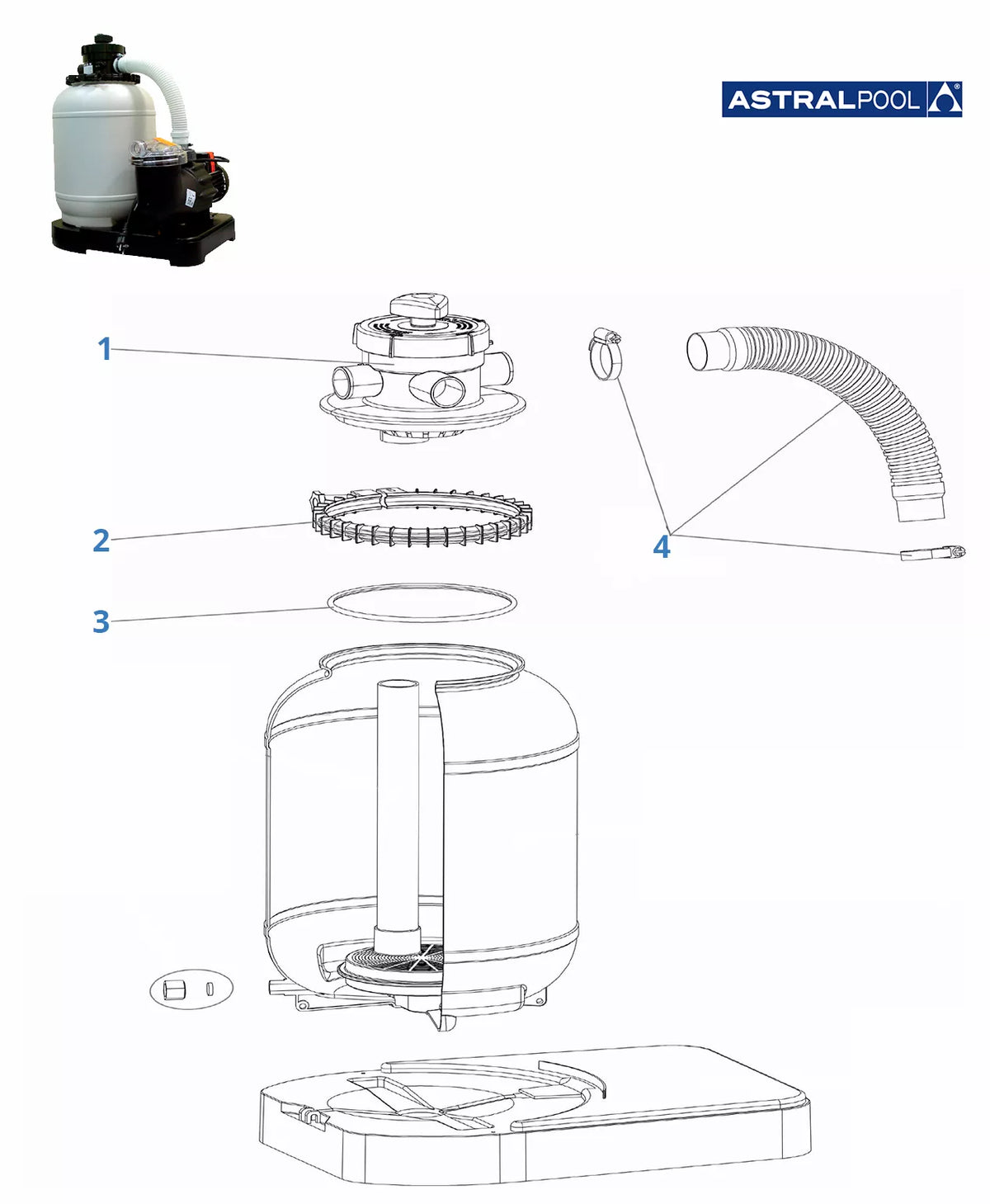 Ersatzteilfilter Astralpool Monobloc