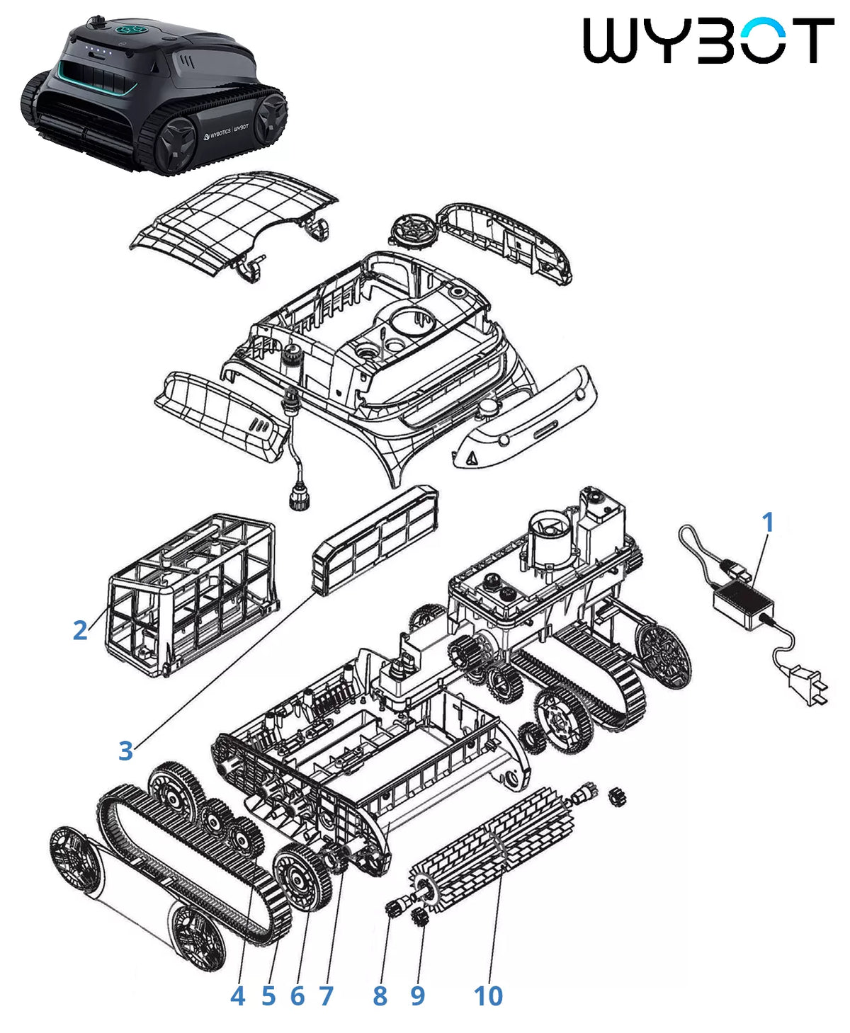 Ricambi Wybot E-Tron i30 NG W3342NG