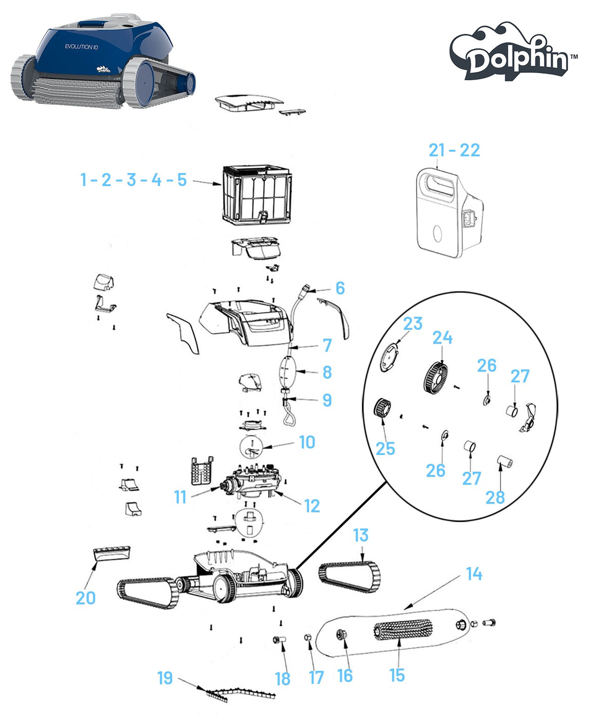 Recambios para Dolphin Evolution 10