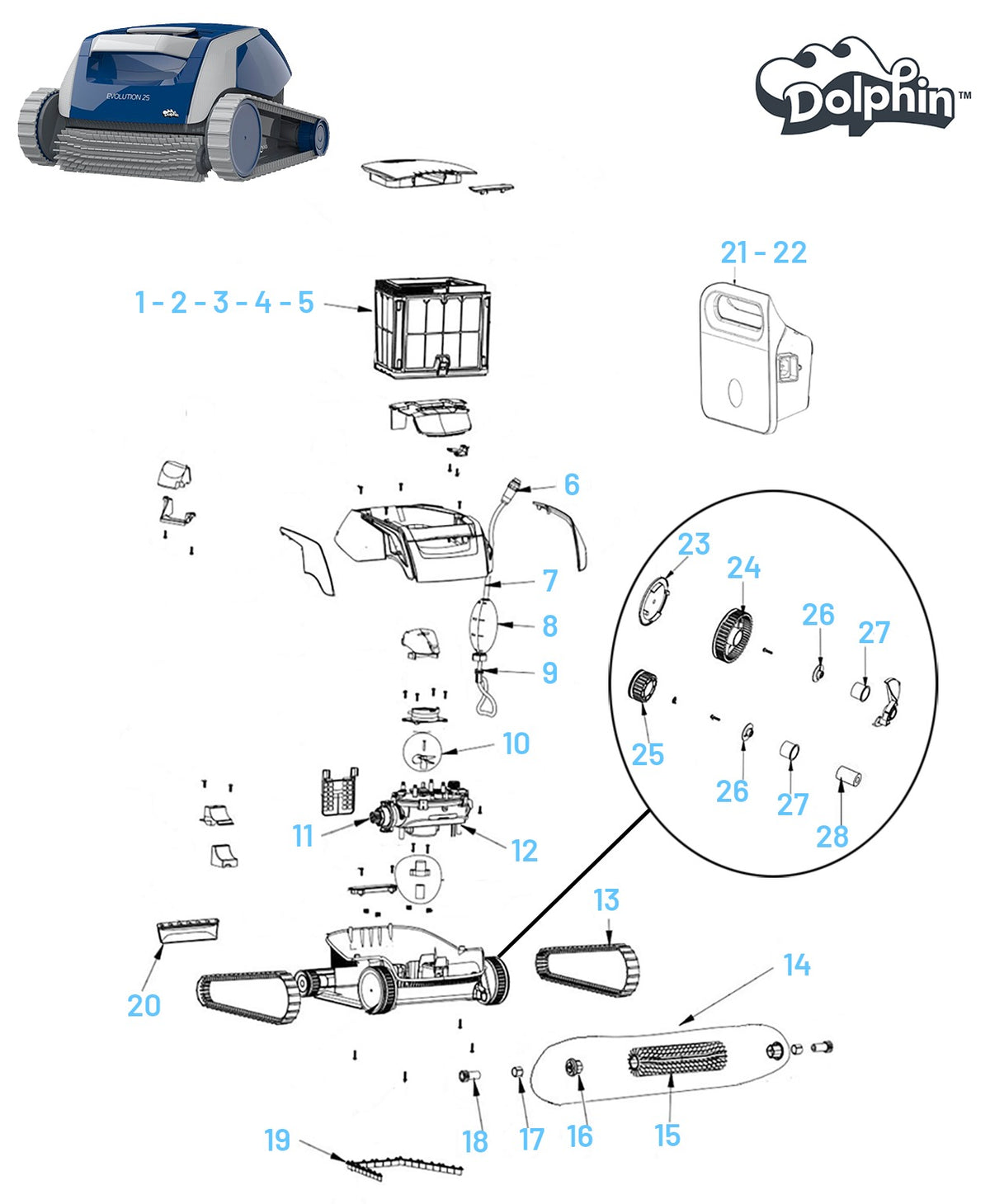 Recambios para Dolphin Evolution 25