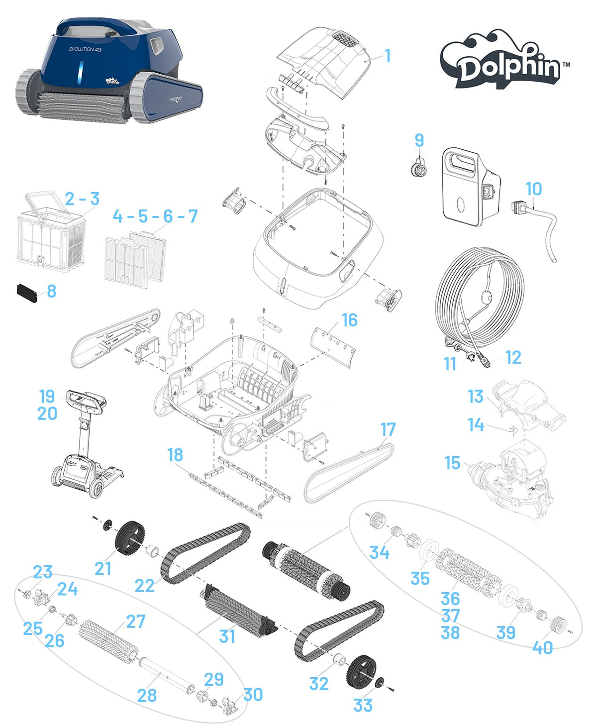 Recambios para Dolphin Evolution 40i