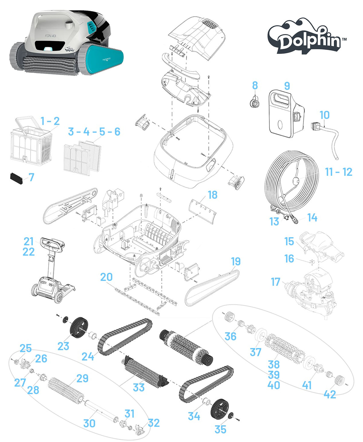 Recambios para Dolphin Fon 40i