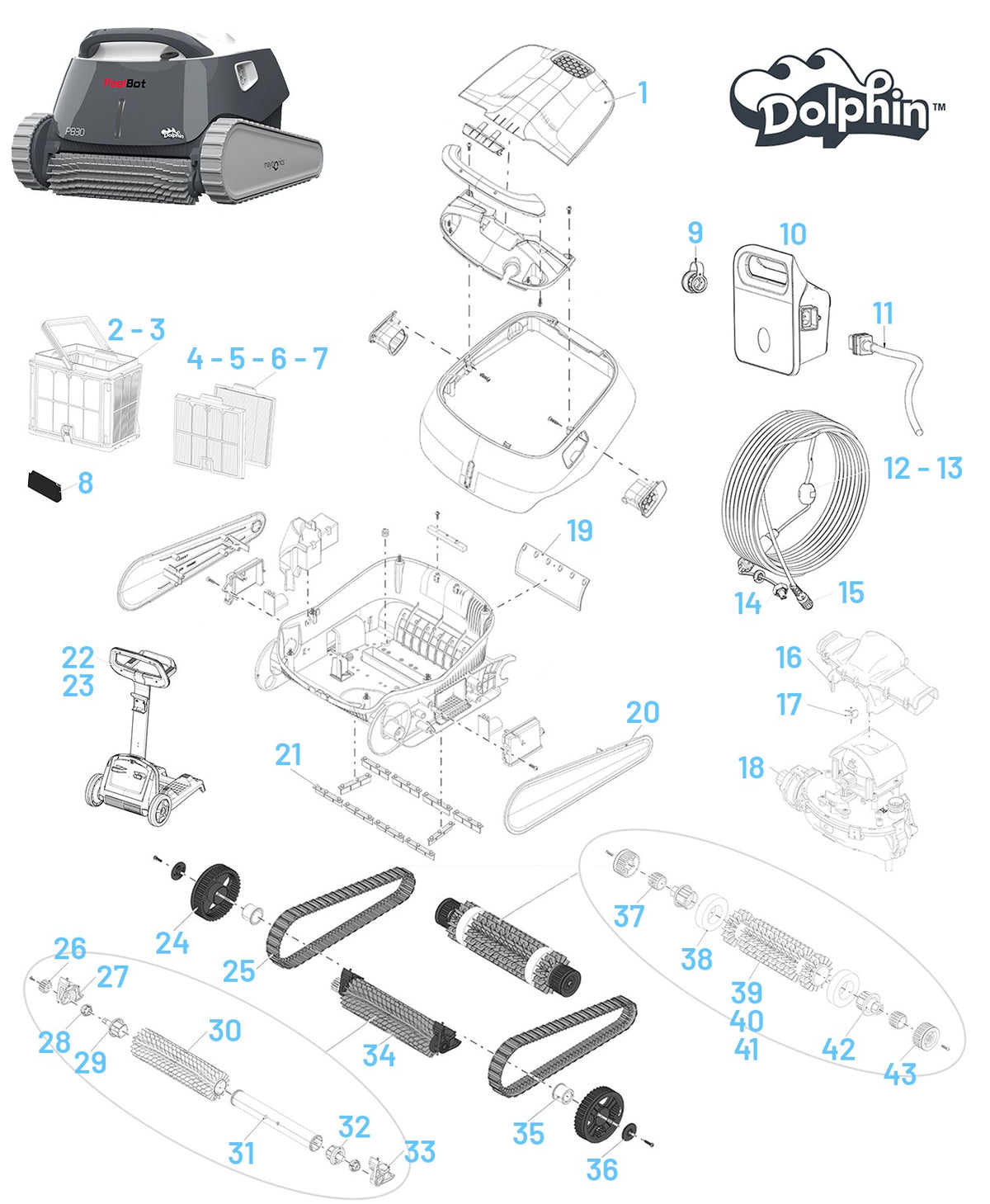 Recambios para Dolphin PoolBot PB30