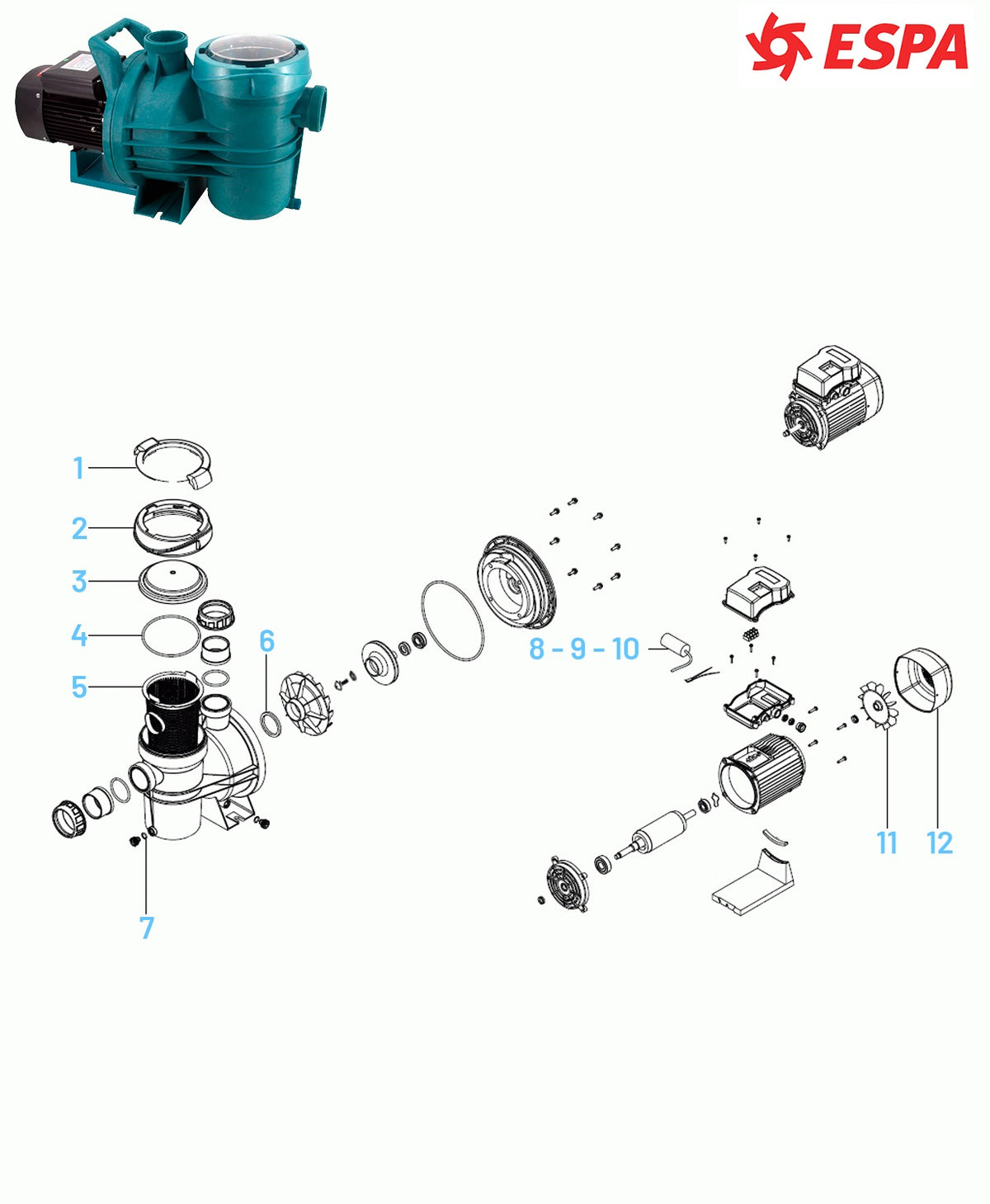 Recambios bomba ESPA Blaumar S2