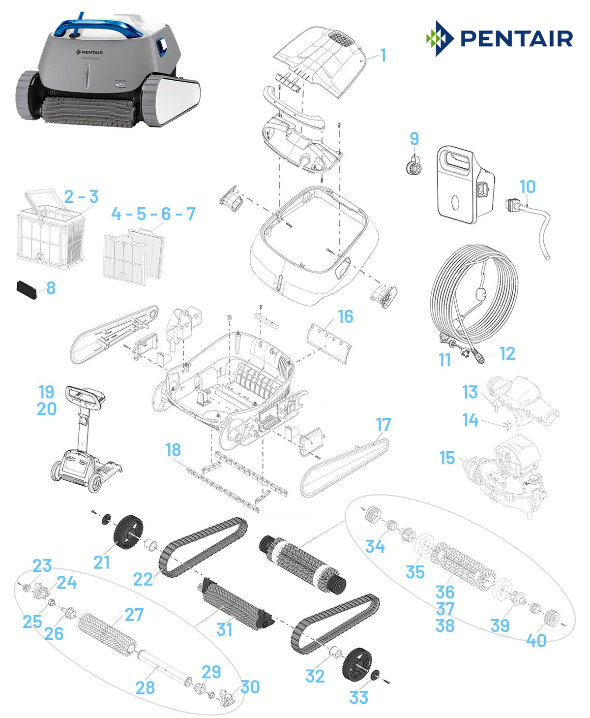 Recambios Pentair Prowler 920