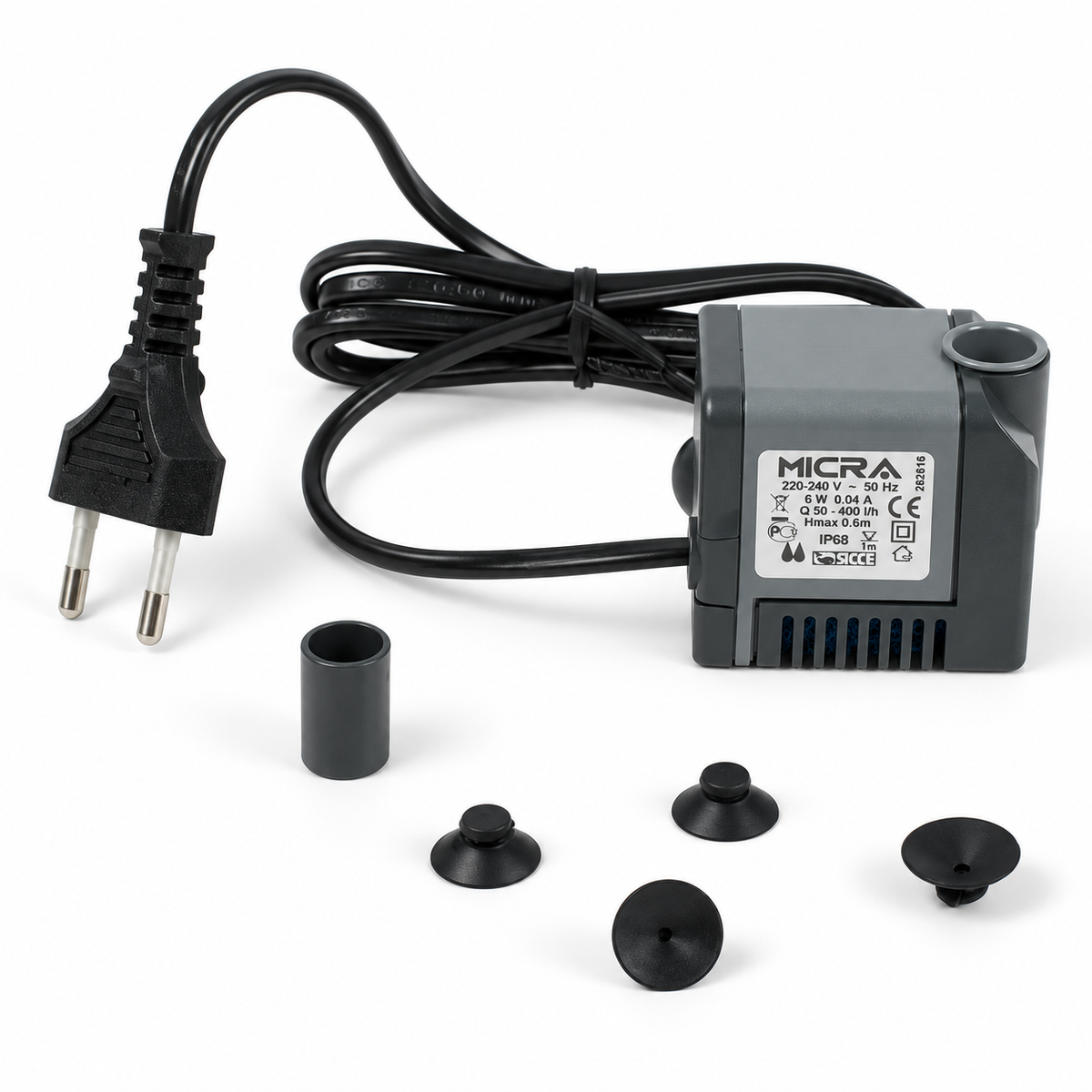 Sicce Micra — Bomba con cable, conector y cuatro ventosas