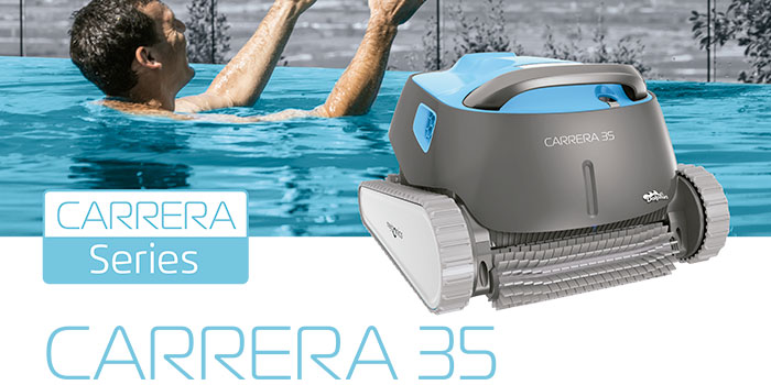 El limpiafondos Dolphin Carrera 30 proporciona una limpieza fiable, cómoda y rentable para de la piscina. Su fiable método de filtración en cualquier condición de la piscina y el cepillado activo en toda superficie, optimizan la higiene de la piscina.