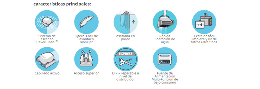 características limpiafondos Dolphin Energy 300 características limpiafondos Dolphin Energy 300