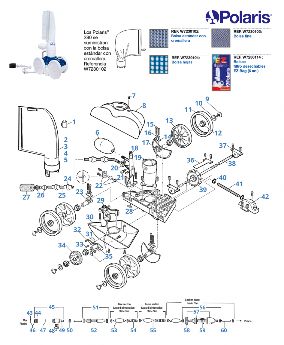 8 Piezas Poweka C60 Rodamientos de Bolas Adaptables de Rueda para Polaris 280 180 Robot Limpiafondos Piscina C-60 